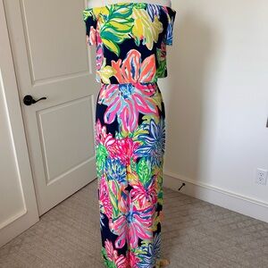 LILLY PULITZER SIZE MEDIUM MANSI MAXI SKIRT SET *TRAVELERS PALM* RESORT- NWT